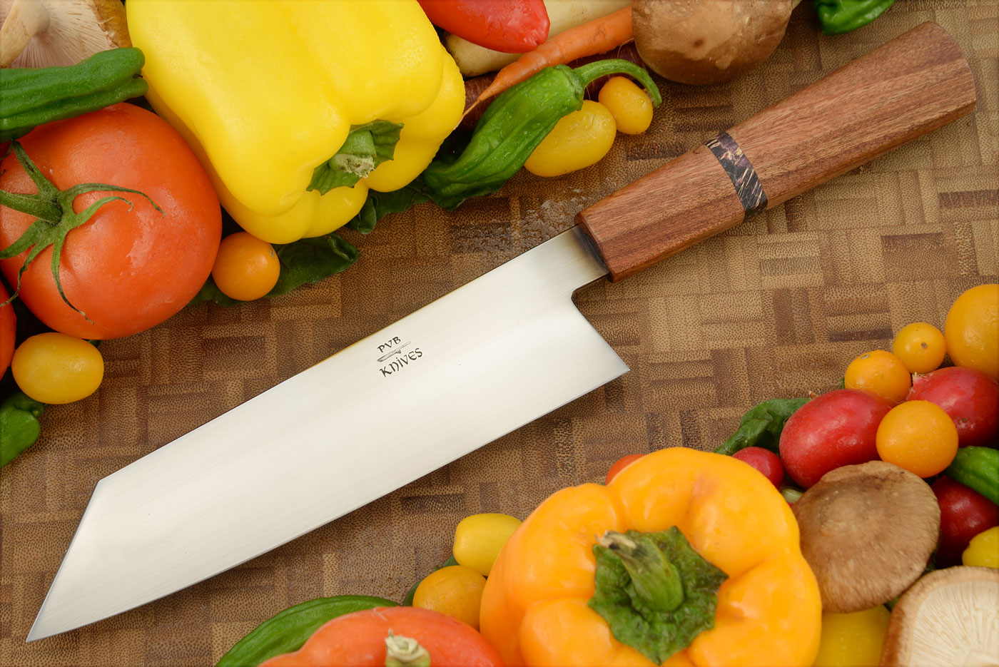 Chef's Knife (Bunka) with Bubinga and Maple (7-2/3 in.) - 1095 Carbon