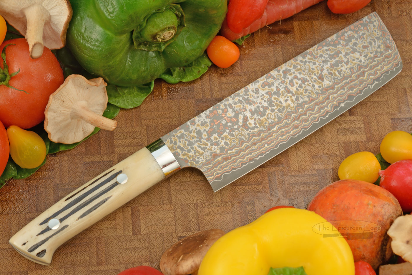 Yushoku Stainless Chef's Knife (Nakiri) - 180mm (7-1/8in) - with Stag
