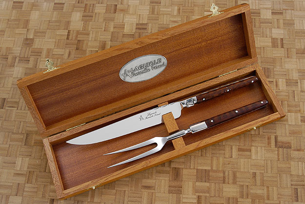 Laguiole Forged Carving Set with Snakewood