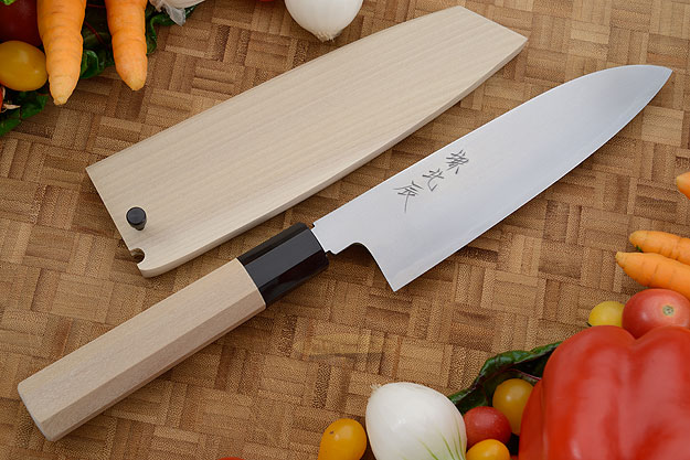 Migaki Chef's Knife - Santoku, 180mm (7 in.) with Saya