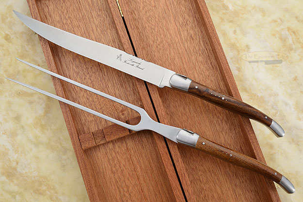 Laguiole Forged Carving Set with Ironwood