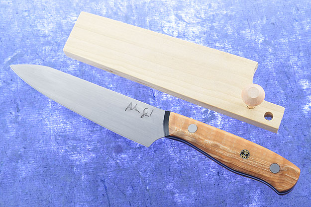 Utility Knife with Curly Maple and Black G10 (5 in.)
