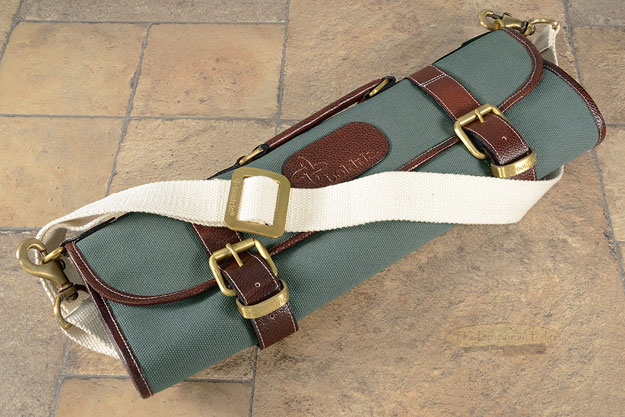 9 Slot Canvas Knife Roll with Shoulder Strap - Abalone (CKR112)